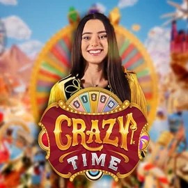 Crazy Time slot logo by Evolution at Duffspin Casino